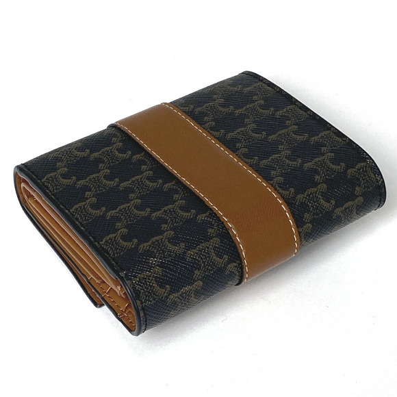 Celine Small Trifold Wallet Triomphe Canvas Brown - Picture 2 of 7